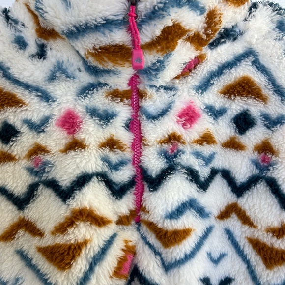 Eddie Bauer Size S Quest Plush Fleece Quarter Zip White Pink Teddy Pullover NWOT - Picture 4 of 8